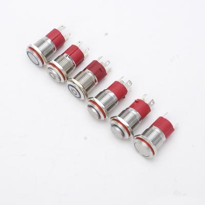 China Stainless / Chrome Plated Brass Industry Top Manufacturer 19mm Led Voltage 9-24v 220v Standard Metal Push Button Switch for sale