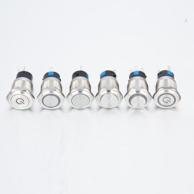 China Stainless Steel / Switch Metal Plated Brass Waterproof Push Button Switch 16mm 19mm 22mm 25mmHJS19A IP67 Metal Push Button for sale