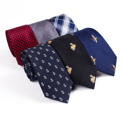 China Wholesale Custom Jacquard Woven Ties Mens Handsome Navy Blue Neck Tie Print Zhejiang Neck Tie Business Ties for sale