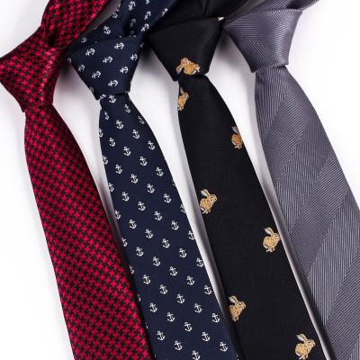 China Business For Men's Skinny Neck Ties OEM Logo Luxury Neckties Slim Jacquard Italian Red Custom Black Neck Tie for sale