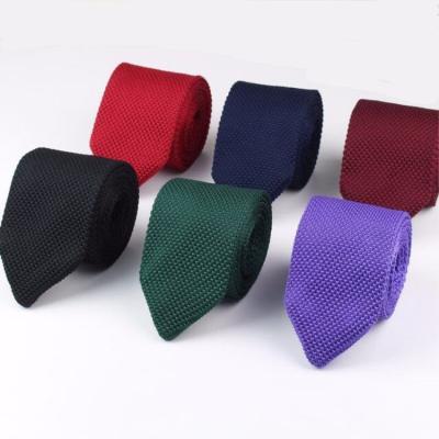 China Polyester Mens Accessories Custom Knit Ties Solid Color Knitting Ties To Match Shirts for sale