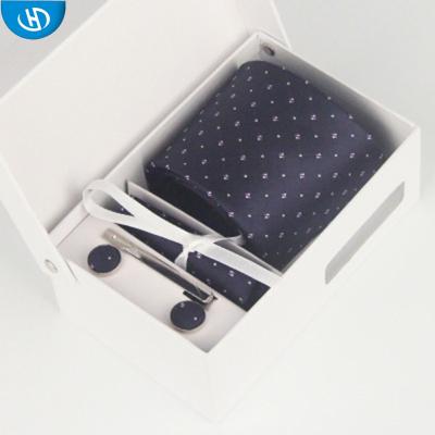 China Hot Selling Business White Case Tie And Pocket Square Tie Set For Men for sale