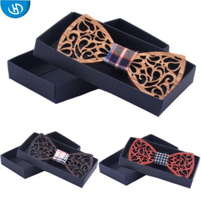 China Wholesale Promotional Cheap Party Carved Wooden Bow Tie For Man for sale