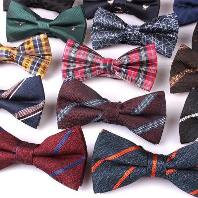 China 100% Polyester Tied Groom Adjustable Mens Bow Ties Private Label Jacquard Bow Tie Black Business Bow Tie Dress Vest Tie for sale