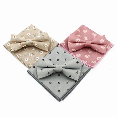 China Pocket Square Bowtie Set Men Bowtie And Set Ties Manufacturers Make Fashion Floral African Print Bow Tie for sale