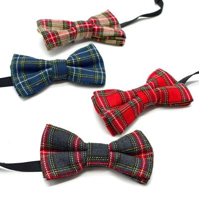 China Checked Adjustable Bow Ties Kids Boys Plaid Good Quality Bowties Elastic Children for sale