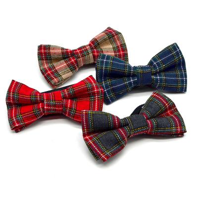 China British Style Cotton Polyester Baby Bowtie Kids For Shirts Mini Checked Cute Red Checked Bow Tie For Child for sale