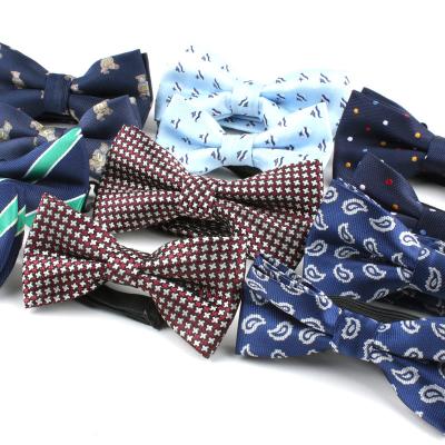 China Dobby Pre Tied Adjustable Cheap Ties Checked Plaid Bowtie Kids With Elastic Straps Mini Black School Uniform Bow for sale