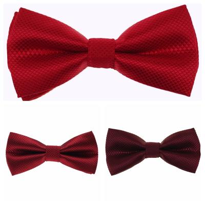 China High Quality Plain Checked Red Kids Bowties For Boys In Wedding Party Pre Tied Adjustable Bow Tie For Kids for sale