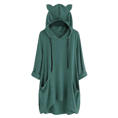 China Wholesale Custom Women's Autumn Sweater Loose Cat Printed Anti-Wrinkle Long Hoodies for sale