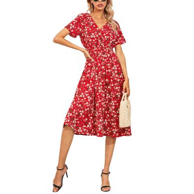 China 2021 Anti-Static Women Dresses Daisy Floral Dress Girl Casual Cotton Skirt Sets for sale