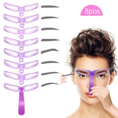 China Make Eyebrow Pretty 8 Pcs Different Eyebrow Stencils Eyebrow Auxiliary Tool for sale