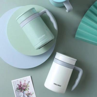 China PORTABLE Ceramic Inner Handle Tea Mug Thermos Pot Large Capacity Water Brewing Mug Water Bone China Ceramic Inner Handle Men And Women Simple Gift Mug for sale