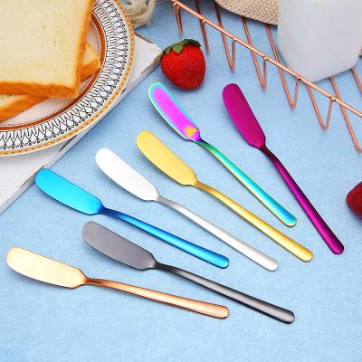 China Viable Breakfast Dessert Cheese Sauce Knife Metal 304 Stainless Steel Butter Knife for sale