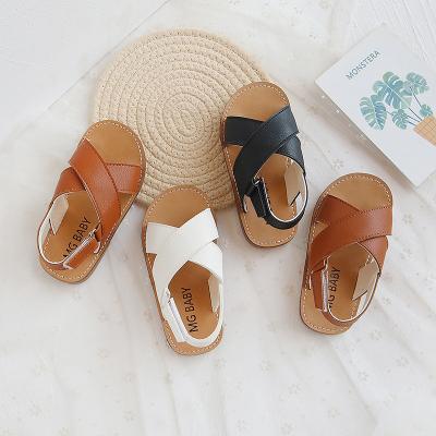 China Wholesale Lightweight Toddler Baby Beach Sandal Shoes Kids Boys Girls Leather Trim Toe Outdoor Beach Summer Sport Open Soft Sandals Water Shoes for sale