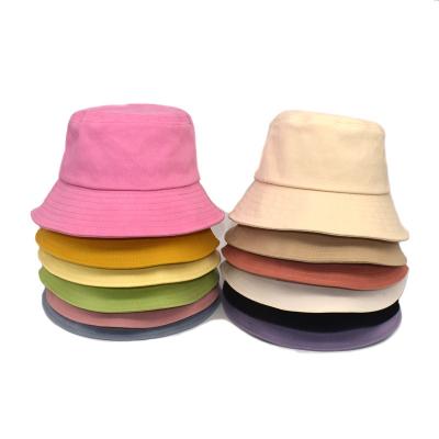 China 2022 New Style Pure Color Style Packable Bucket Hat Solid Color Durable Fisherman Hat Caps Sun Protect Hat For Women Men for sale