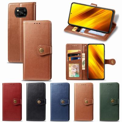 China NFC Leather Flip Cover For Xiaomi Poco X3 Mobile Phone Case PU Leather Business Wallet Case Simple for sale