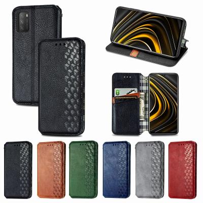 China Magnetic Soft Flip Full Body Cases For Xiaomi MI Poco M3 Wallet Card Holder Fashion TPU Flip Phone Cover Mobile Accessories for sale