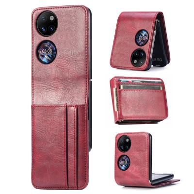 China Mobile Phone Shockproof Filter Mount For Huawei P50 PU Case Cell Phone Magnet Wallet Leather Slim Case for sale