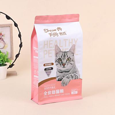 China Recyclable Custom Color Printed Packaging Limited Plastic Stand Up Dry Pet Food Pouch Dog Kittens Food Packaging Bag for sale