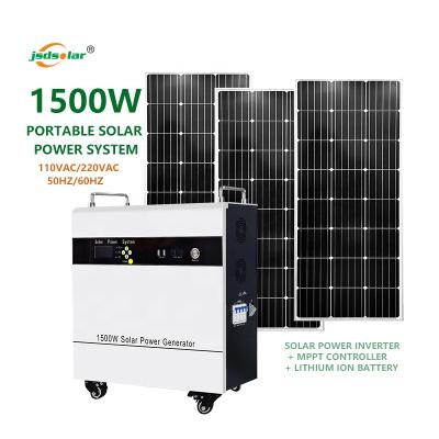 China Wholesale Home 1500w Portable Off Grid Solar Power System 1.5kw Off Grid Power System 1.5kva Solar Portable Photovoltaic System for sale