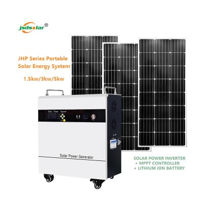 China 5kw solar panel home solar photovoltaic system combined with battery PV inverter controller 5000w solar system portable camping for sale