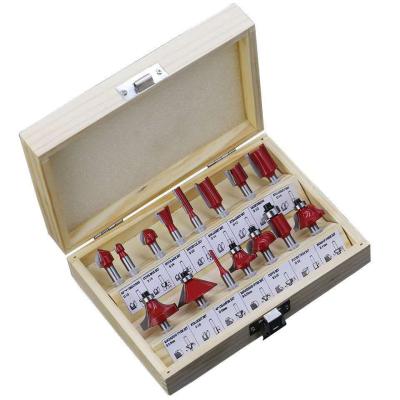 China Glass Drilling/Metal Drilling/Ceramic Tile 15Pcs CNC Router Wood Cutter Bits Set For Woodworking for sale