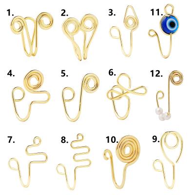 China Wholesale Christmas Lead Dangling Rings Sniff Clip Tragus Piercing FA KE Nose Rings Slaps Butterfly Piercing Nose Rings Volume for sale