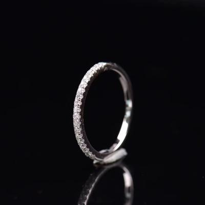 China Vintage Handmade Design Wedding Band Jewelry 10k White Gold Classic Moissanite Stone Ring For Women for sale