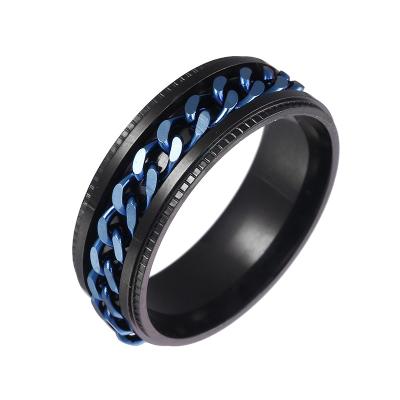 China CLASSIC 2021 Fashion Men Ring Spinner Rotating Gear Hot Sale Trendy Ring Black Men Gear Rotatable Ring for sale