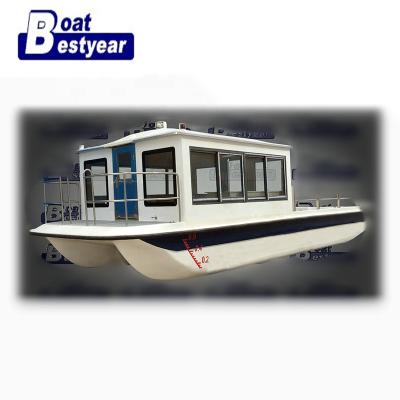 China Universal Fiberglass Boat Catamaran Boat CAT Barge for sale