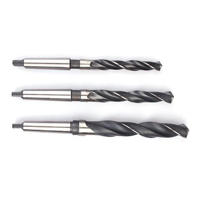 China High Quality Metal Drilling Steel Factory DIN345 HSS4241 Black And White Roll Forged Morse Taper Shank Twist Drill Bit For Metal Drilling for sale