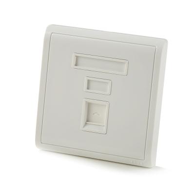 China Fit For Keystone Jack RJ45 Outlet Plates Newcomer White Socket Wall Plate Rj45 Network One Left Faceplate 1 Left Front Plate for sale