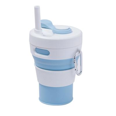 China Sustainable Collapsible Travel Mug Silicone Folding Camping Mug With Lids Drink Cup for sale