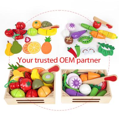 China Available Play Food Toy Set for Kids Kitchen,Basket with Cutting Fruit Vegetables Accessories,Toddler Play Kitchen Educational Toys for sale