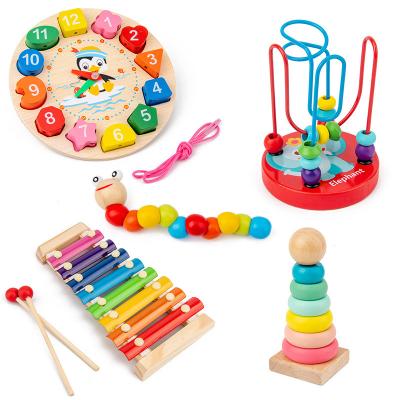 China Child Toy Gifts Gift Baby Development Games Wood Puzzle for Kids Educational Learning Toy 5-6pcs/set Montessori Wooden Toys for Babies Boy Girl for sale