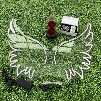 China Eco-friendly Design OEM Free Silicon RGB Led Neon Lights Dropshipping Angel Wings For Events Neon Sign for sale