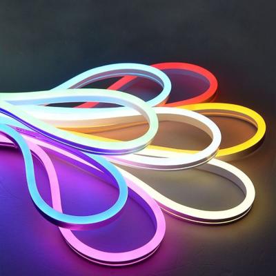 China 12V Easy Installation 12*6 Neon Flex High Voltage LED Strip No Flex Neon Tube 5050 RGB Outdoor Dot Waterproof Neon Led Strip For Home Holiday for sale