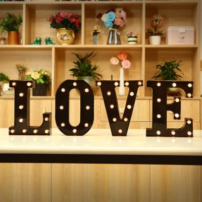 China Buildings Newly Design Led Letters Numbers Lights Alphabet 26 And Arabic Numerals 0-9 Black Decorative Marquee Lamps For Events Wedding Room for sale