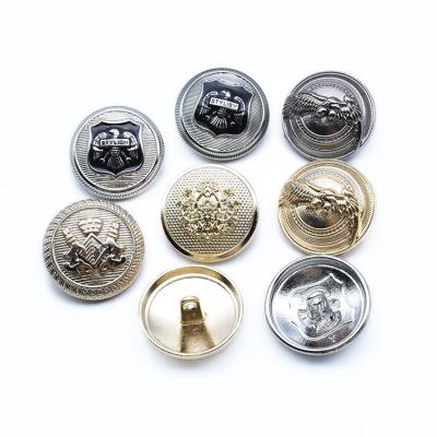 China High quality custom engraved gold brand logo nickel free brass copper leg button for denim for sale