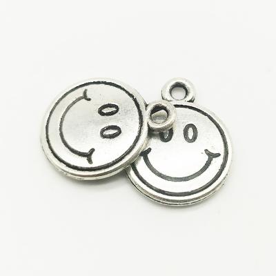 China TRENDY Good Prices Zinc Alloy Metal Making Accessories Metal Smile Face 13x16mm Charm Pendant Jewelry for sale