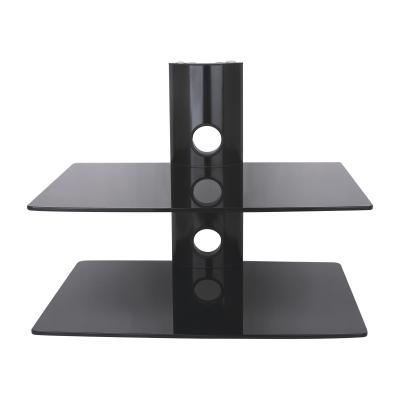 China Aluminum & DRS502 Home Furniture Tempered Glass Set Top Box Glass DVD Player Stand Up Shelf Two Glass DVD Bracket for sale