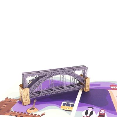 China Europe personalized custom laser cut Europe 3d greeting card barbour automatic bridge for collection for sale