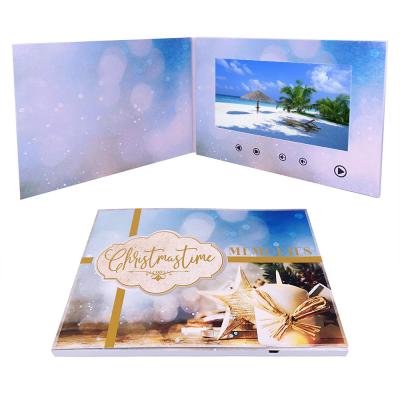 China Unique Europe 5 Inch 7 Inch LCD Video Brochure Christmas Greeting Card for sale