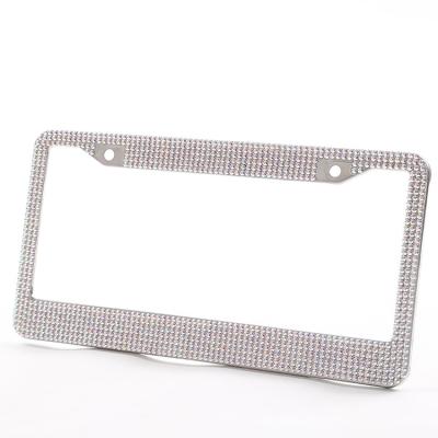 China Car Decoration High quality Wholesale Top Grade Acrylic Bling Rhinestone License Plate Frame for sale