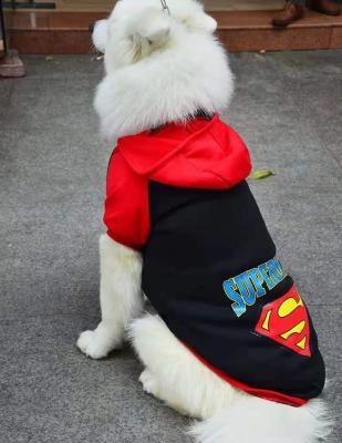 China Custom Superman Superman Fall/Winter Golden Retriever Dog Clothes Factory Wholesale Superman Capes For Dogs for sale