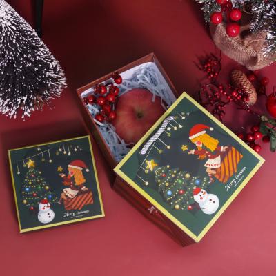 China Recyclable Paper Christmas Candy Apple Gift Christmas Eve Box For Packaging for sale