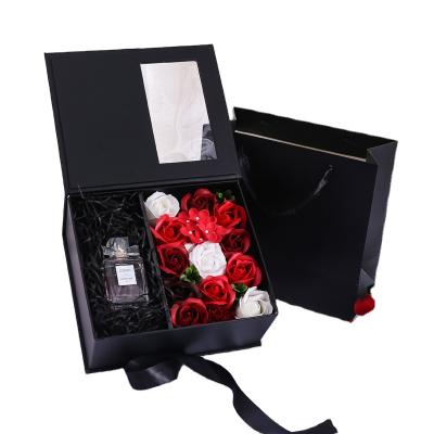 China Wholesale Rose Gift Soap Flower Ribbon Creative Gift Box Flower Boxes Recyclable Valentine's Day Gift for sale