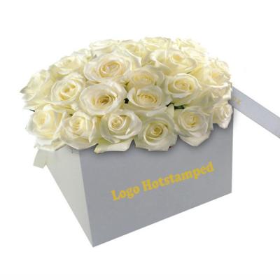 China Recyclable High Quality Luxury Custom Design White Round Cardboard Flower Box for sale