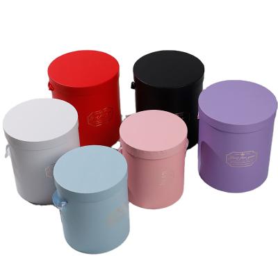 China Recyclable in Paper Flower Stock Box Round Cardboard Flower Box for Rose Flower Packaging for sale